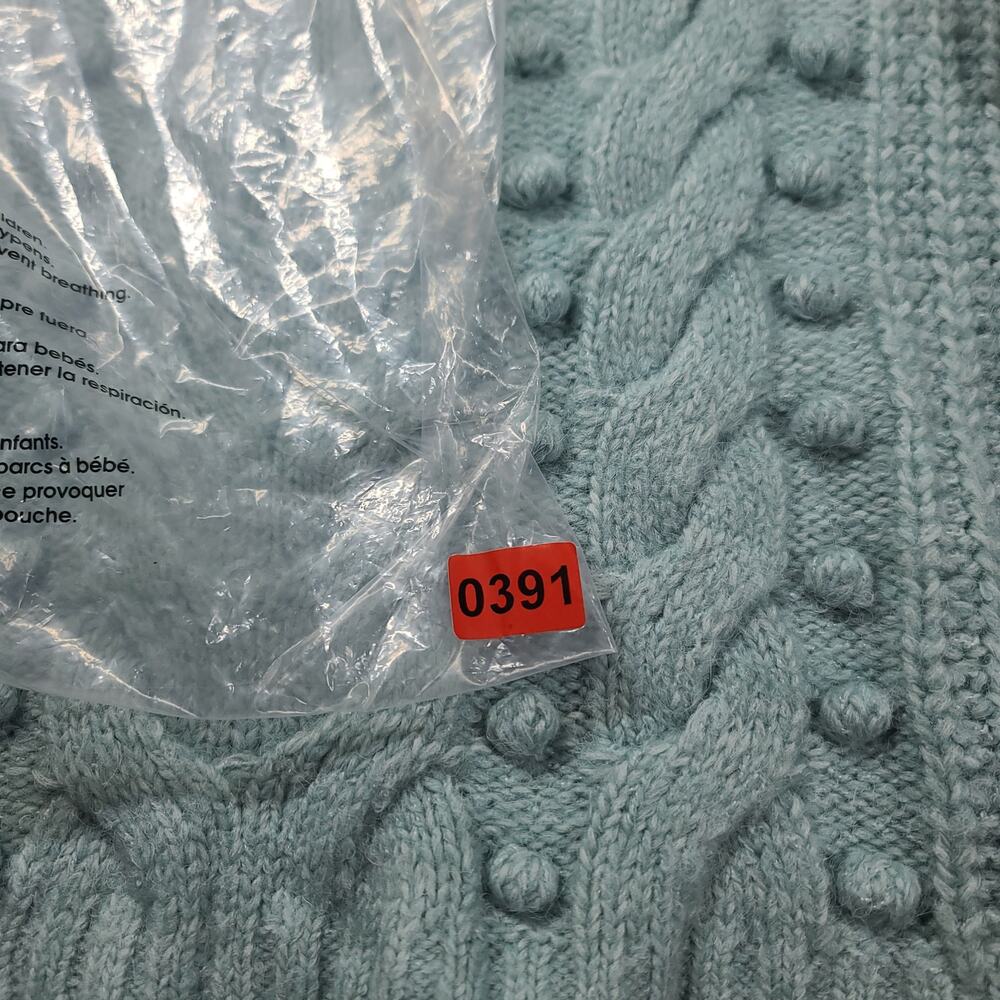 Evolution Balloon sleeve Chunky soft knit Fisherman sweater Pastel BlueSZ XXL - Picture 7 of 7